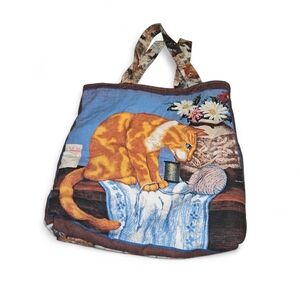 Charming Cat Design Tote Bag